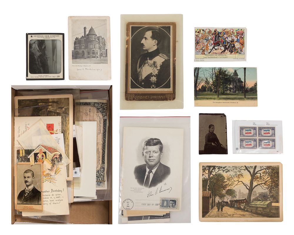 Lot 359: Ephemera and Stamp Assortment