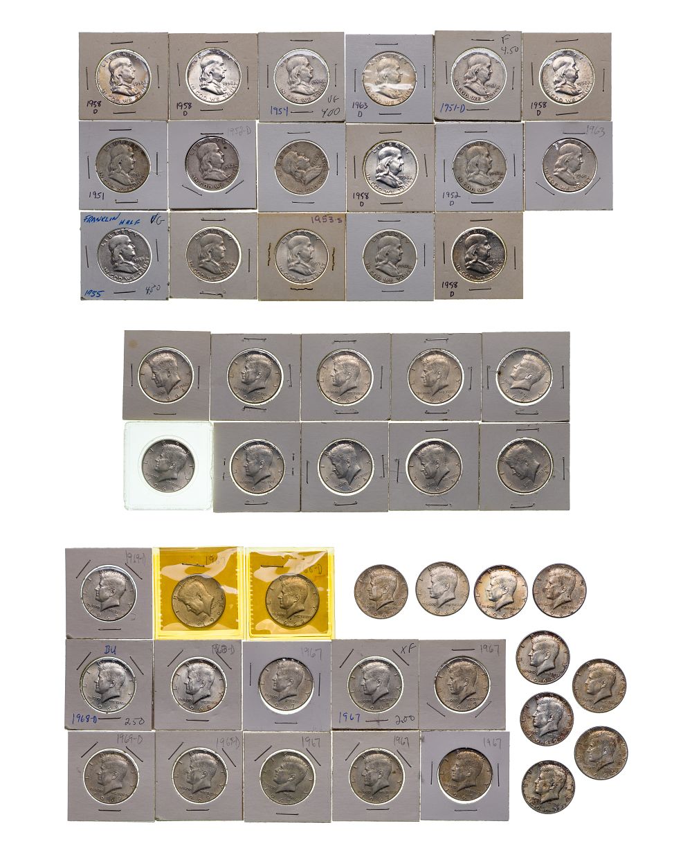 Lot 419: Silver 50c Assortment