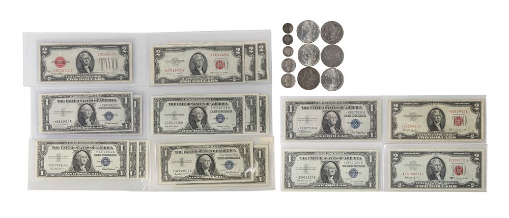 Lot 424: Silver Coin and Currency Assortment