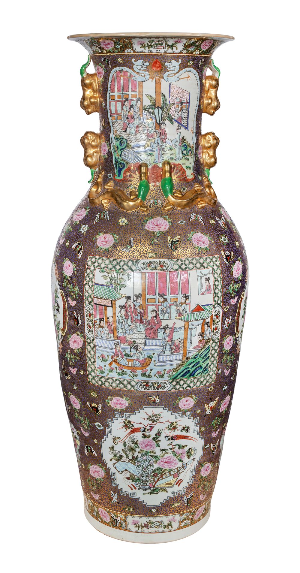 Lot 446: Chinese Famille Rose Floor Vase