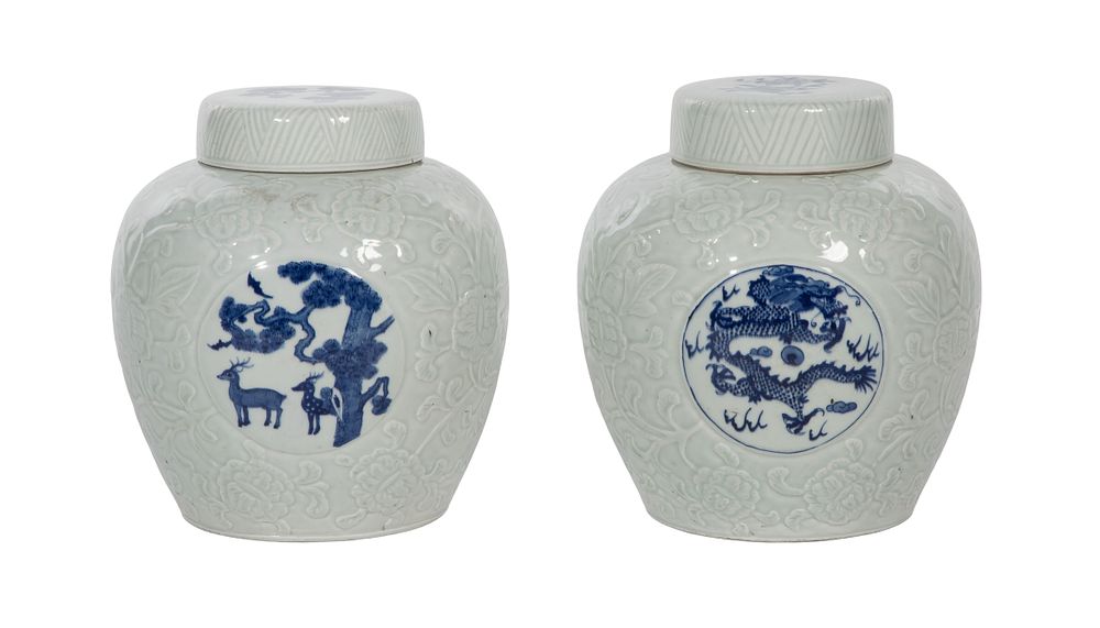 Lot 448: Chinese Porcelain Ginger Jars