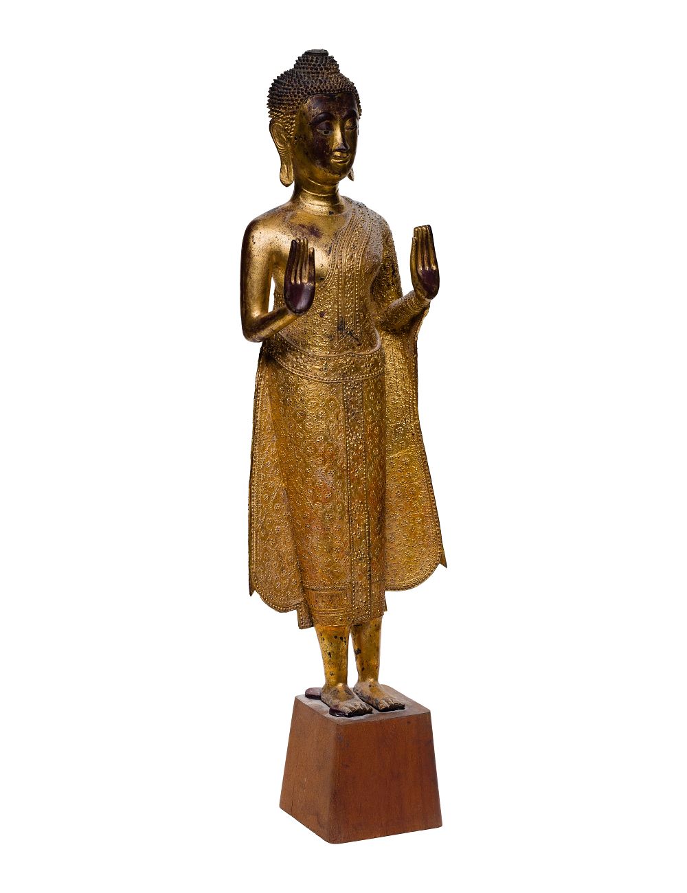 Lot 256: Thai Gilt Metal Buddha Statue