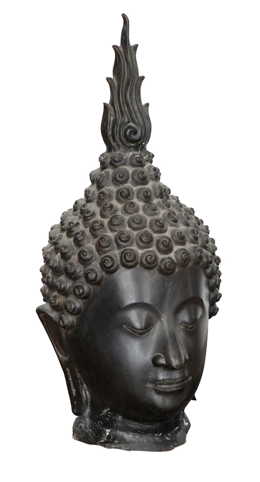 Lot 260: Thai Patinated Metal Buddha Head Sculpture