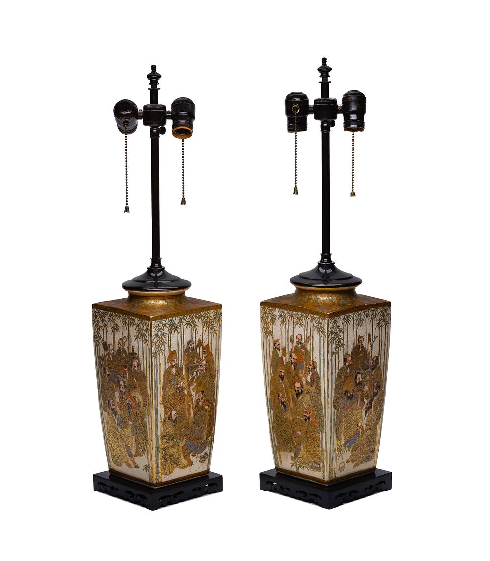 Lot 264: Japanese Satsuma Table Lamps