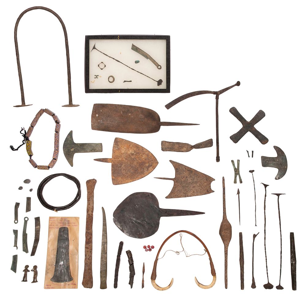 Lot 270: Ethnographic Iron and Copper Alloy Currency Object Assortment