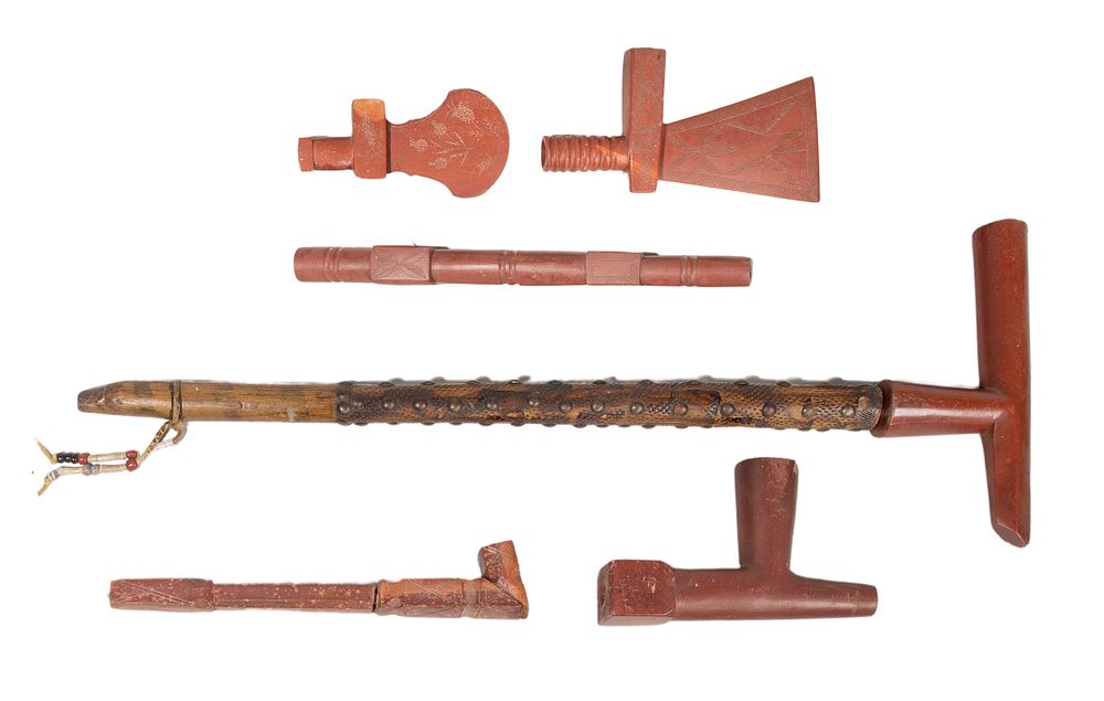 Lot 279: Native American Catlinite Pipe Assortment