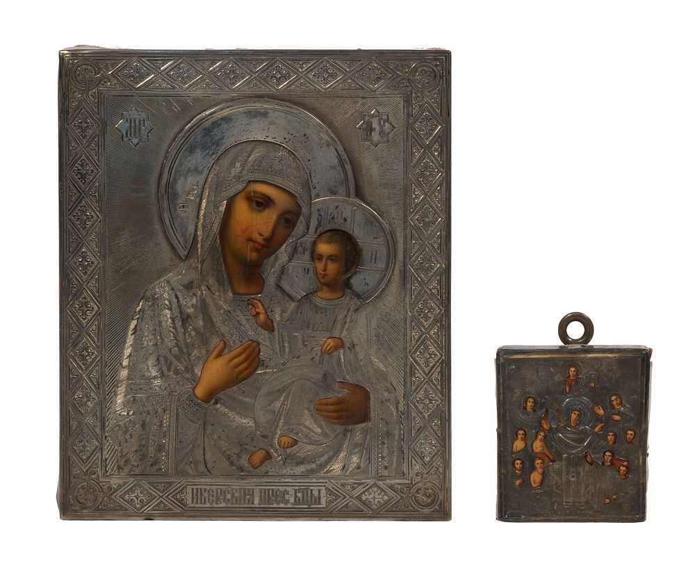 Lot 287: Russian Silver Icons