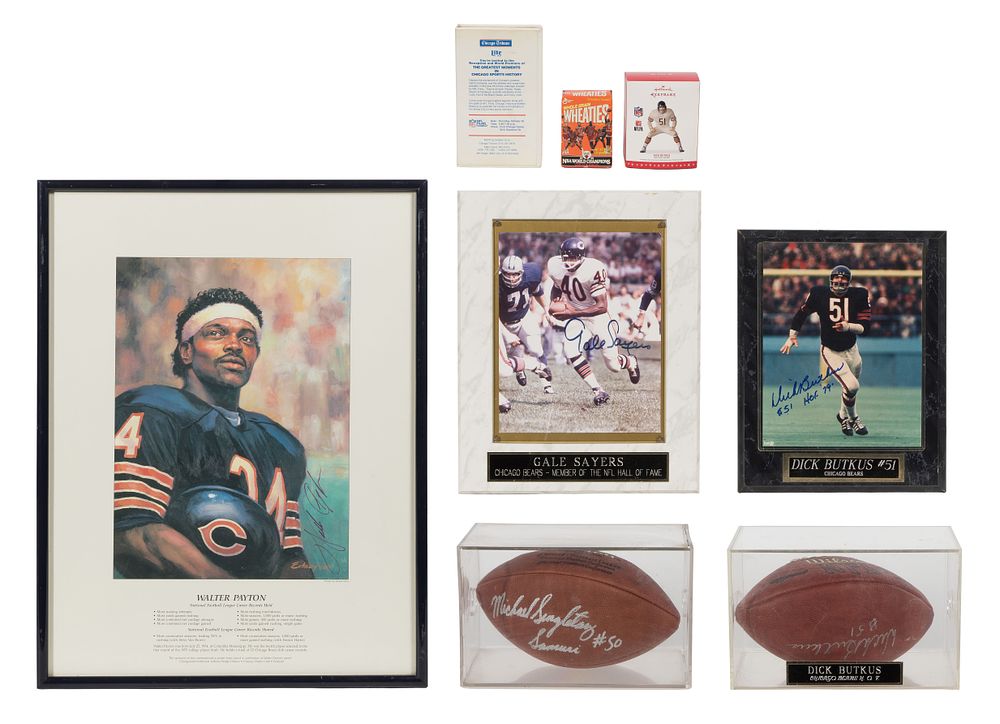 Lot 290: Chicago Bears Signed Memorabilia Assortment