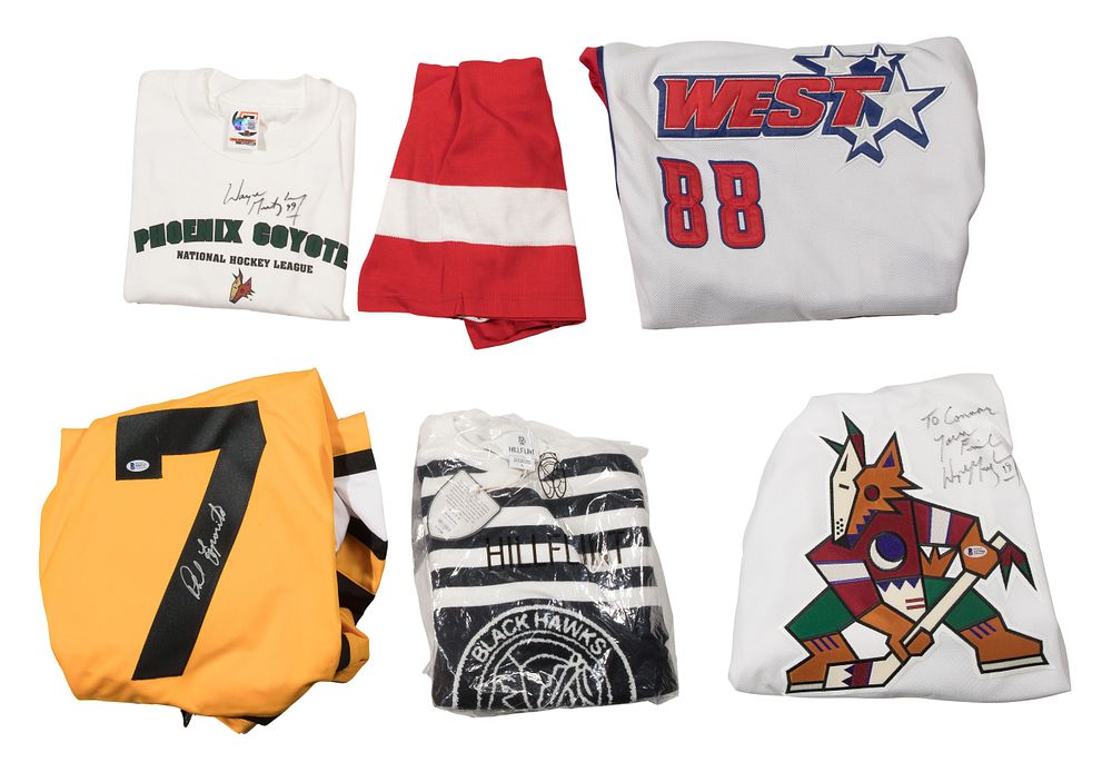 Lot 292: Signed Hockey Clothing Assortment, Beckett COA