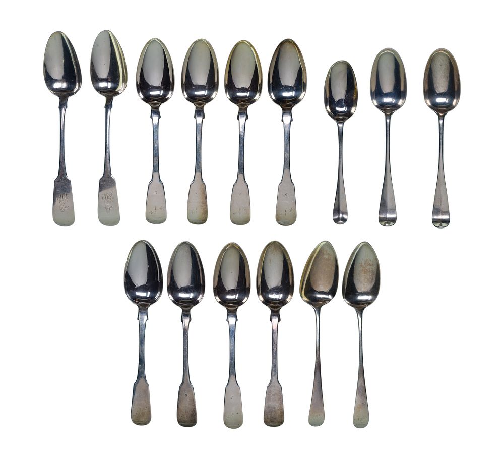 Lot 313: English Sterling Silver Spoon Assortment