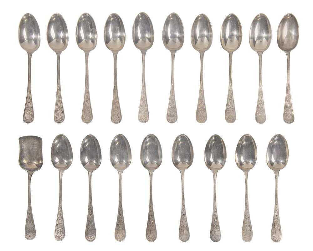 Lot 319: Henry John Lias & James Wakely English Sterling Silver Spoon Collection