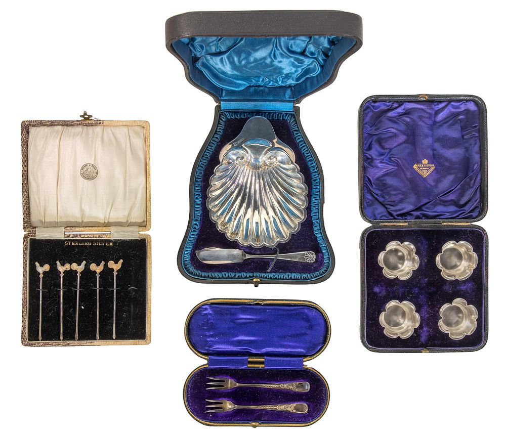 Lot 324: English Sterling Silver Tableware Assortment