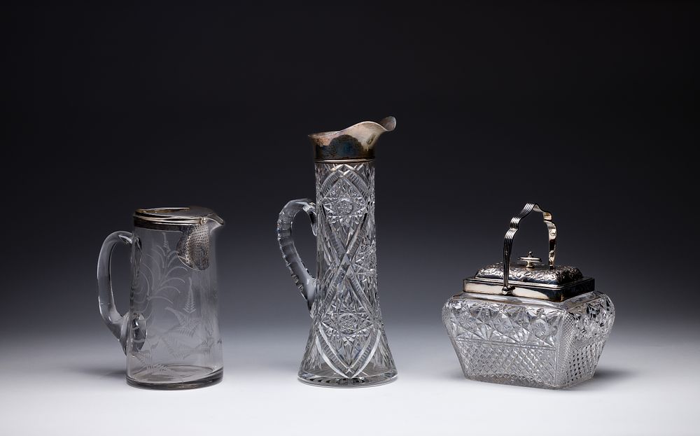 Lot 339: Victorian Sterling Silver Mounted Tableware Assortment