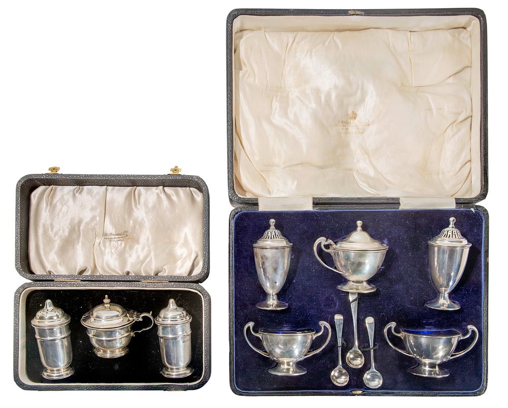 Lot 340: English Sterling Silver Condiment Assortment