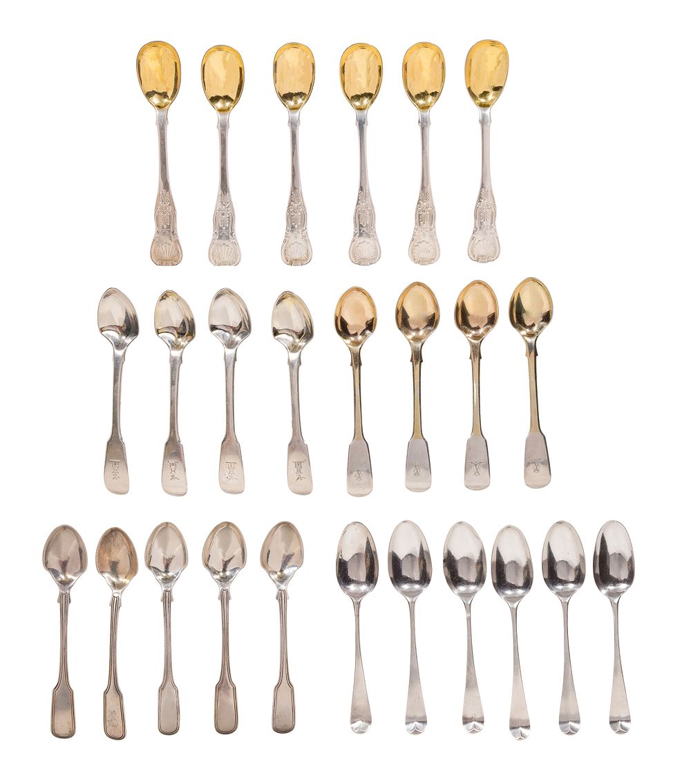 Lot 343: English Sterling Silver Spoon Assortment