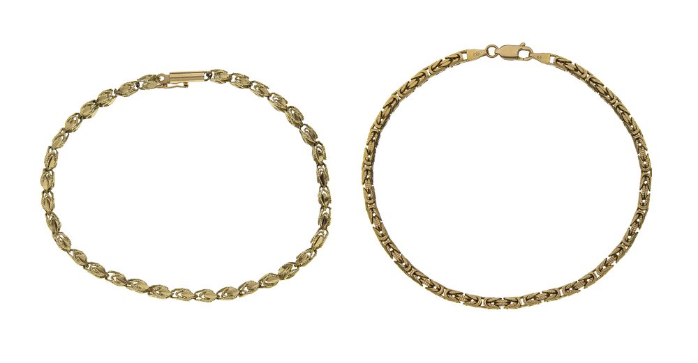 Lot 492: 14k Yellow Gold Bracelets