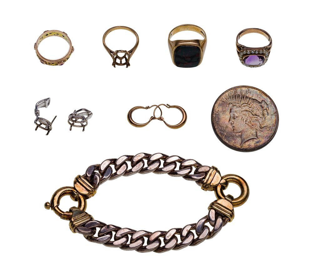 Lot 498: Gold, Silver and Costume Jewelry Assortment