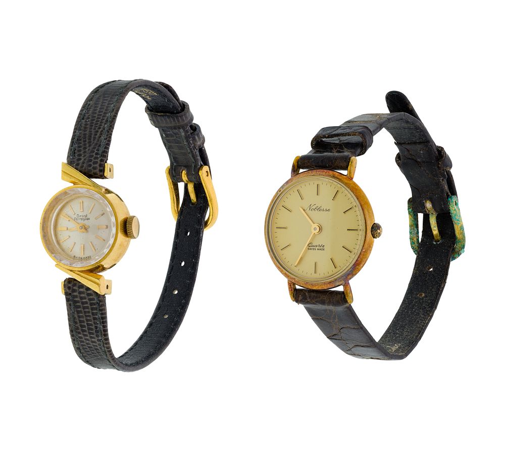 Lot 516: 18k and 14k Yellow Gold Case Wristwatches