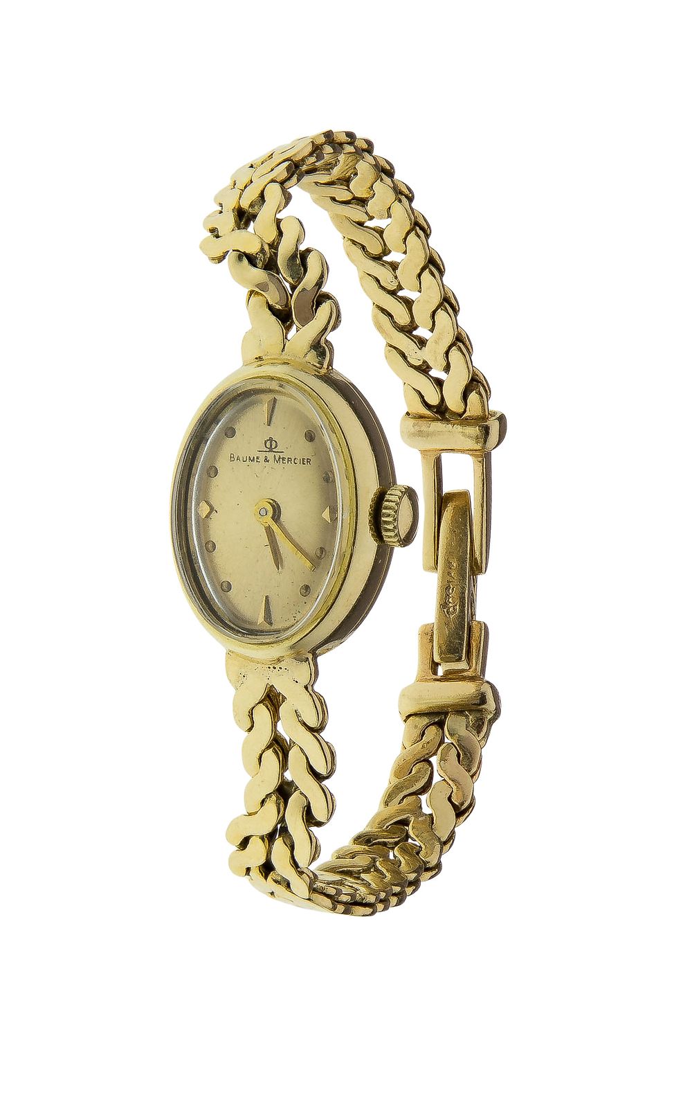 Lot 517: Baume & Mercier 14k Yellow Gold Case and Band Wristwatch