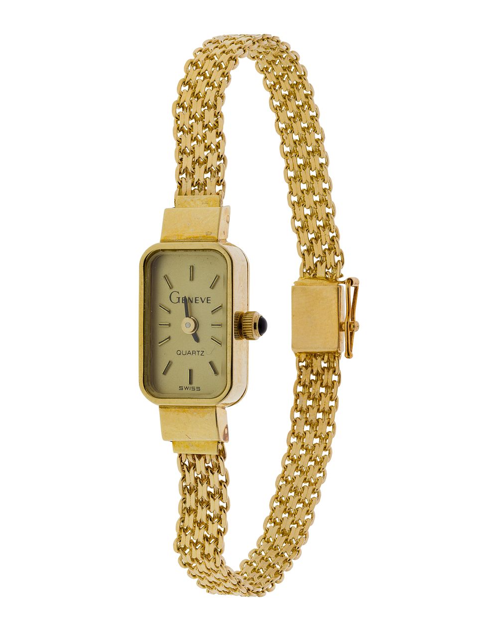 Lot 520: Geneve 14k Yellow Gold Case and Band Wristwatch