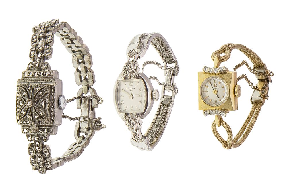 Lot 521: Omega 14k Yellow Gold and Diamond Case Wristwatch