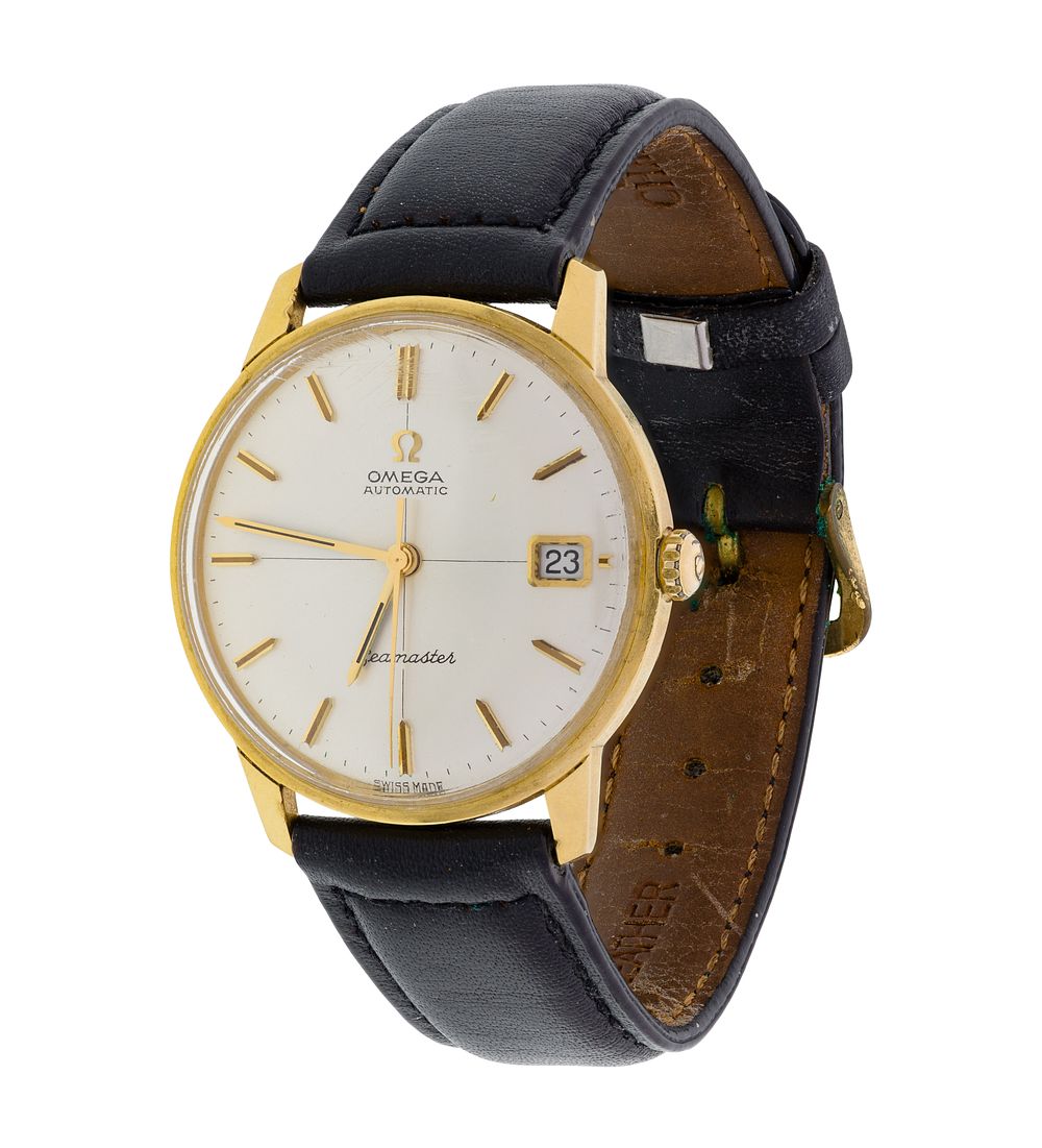 Lot 525: Omega Seamaster 18k Yellow Gold Case Wristwatch