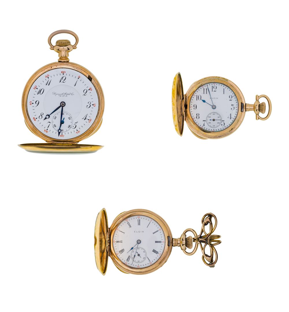Lot 529: Gold-Filled Hunter Case Pocket Watch Assortment