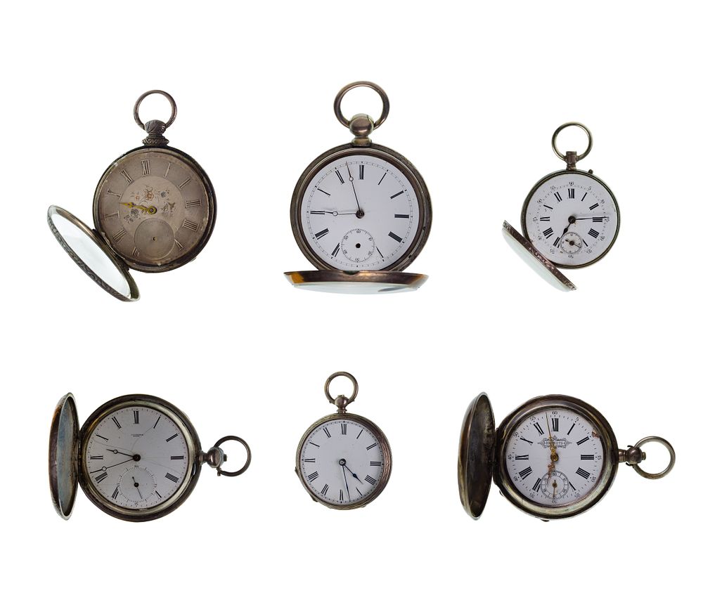 Lot 536: Russian (875) and European (800) Silver Pocket Watch Assortment