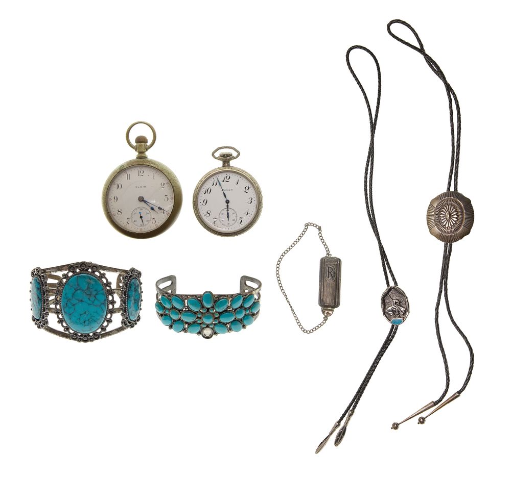 Lot 538: Sterling Silver, Costume Jewelry and Pocket Watch Assortment