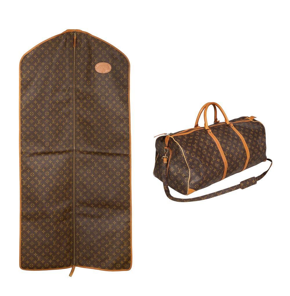 Louis Vuitton - Louis Vuitton Monogram Duffel and Garment Bags 
(2) monogrammed items including a 