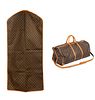 Louis Vuitton - Louis Vuitton Monogram Duffel and Garment Bags 
(2) monogrammed items including a Image - 1