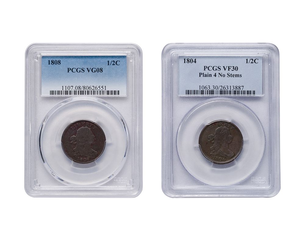 Lot 546: 1/2c Draped Bust Coins