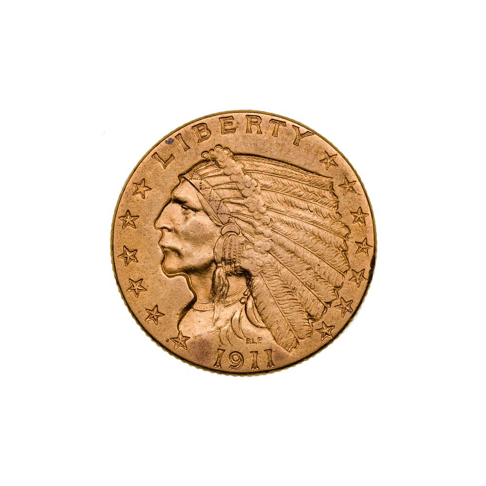 Lot 571: 1911 $2 1/2 Indian Head Gold