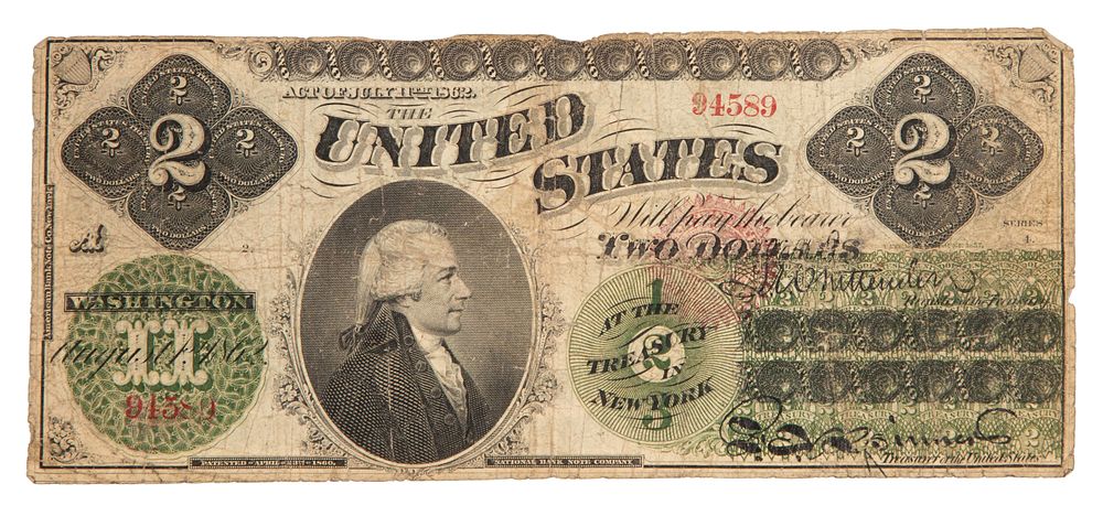 Lot 588: US 1862 $2 Large Note