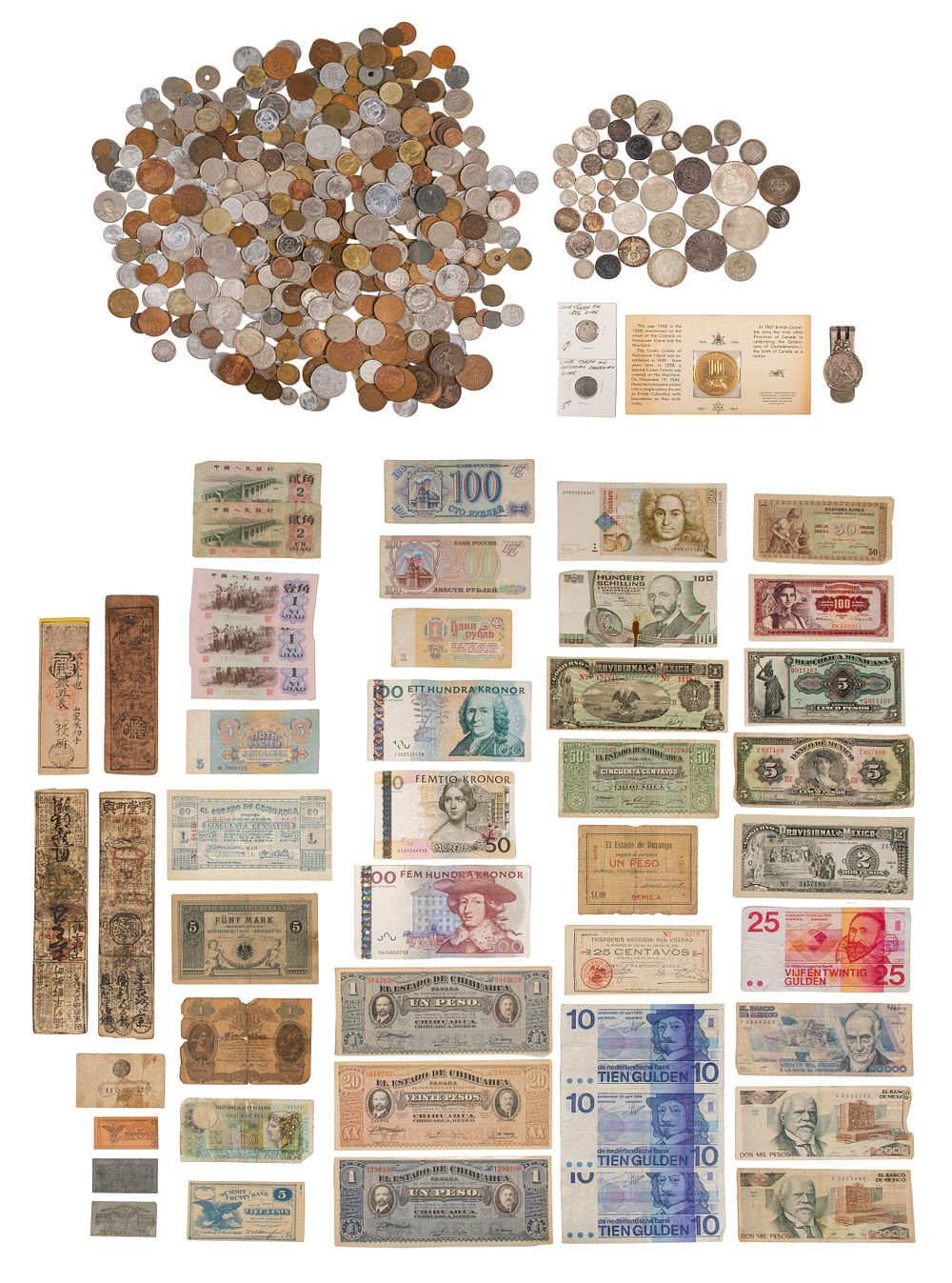 Lot 607: World Coin and Currency Assortment