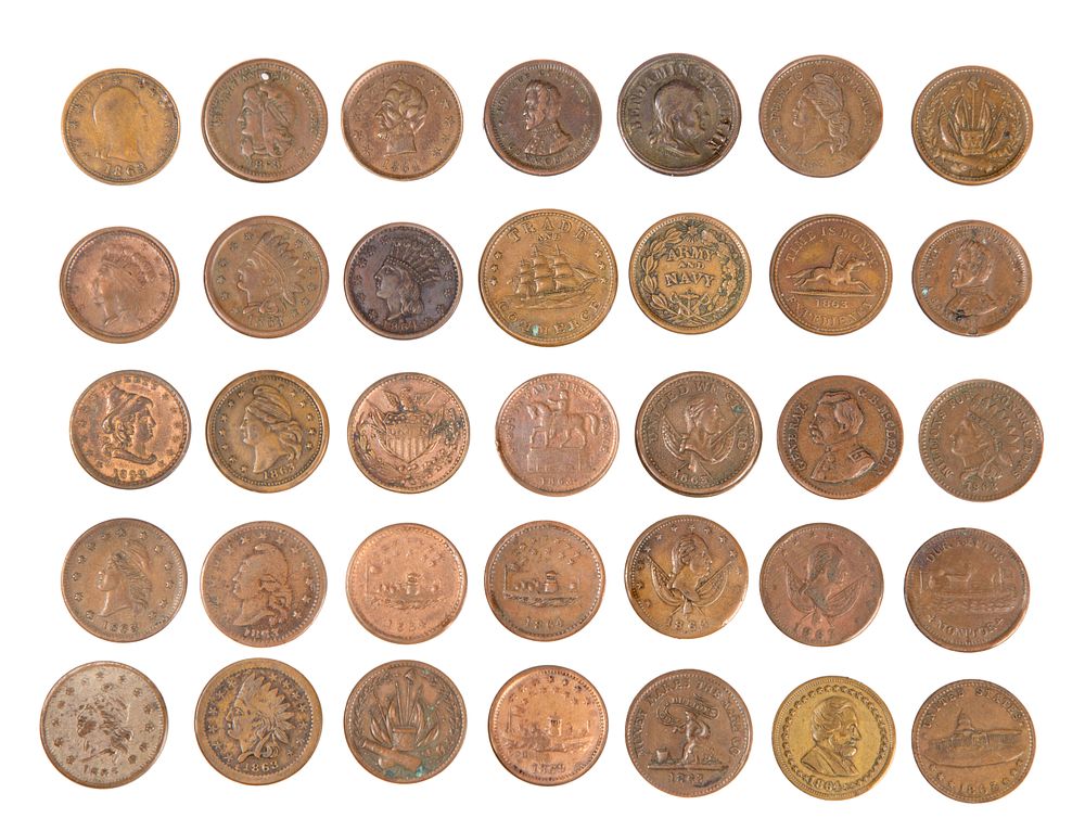 Lot 616: Civil War Era Patriotic Token Assortment