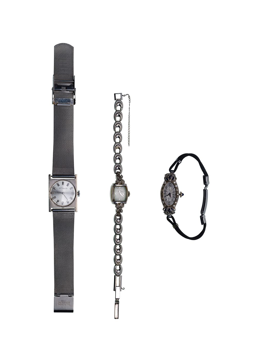 Lot 279: Platinum / Palladium and 14k White Gold Case Wristwatch Assortment