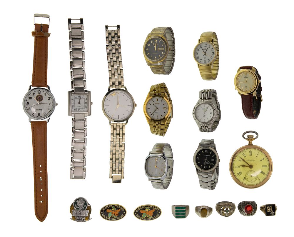 Lot 280: 10k, Sterling Silver, Wristwatch and Pocket Watch Assortment