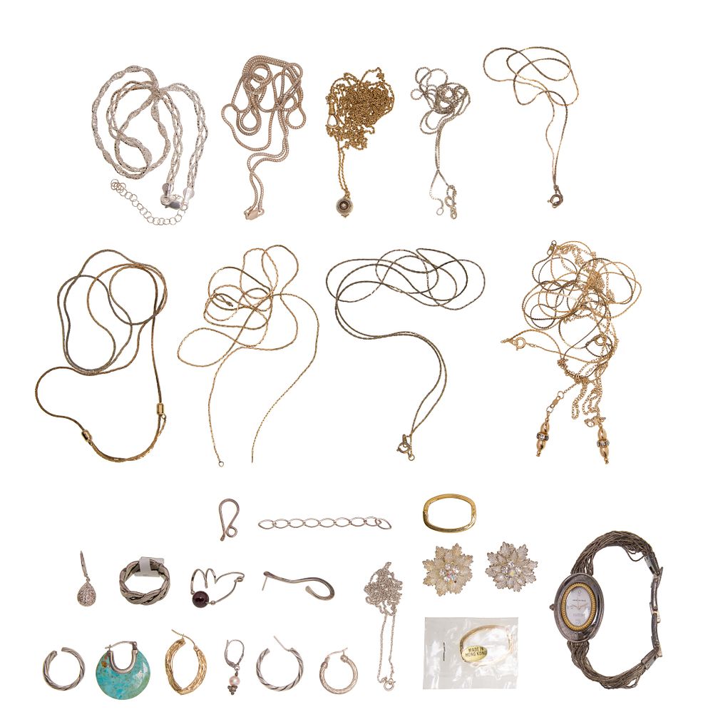 Lot 297: 10k Gold, Silver and Costume Jewelry Assortment