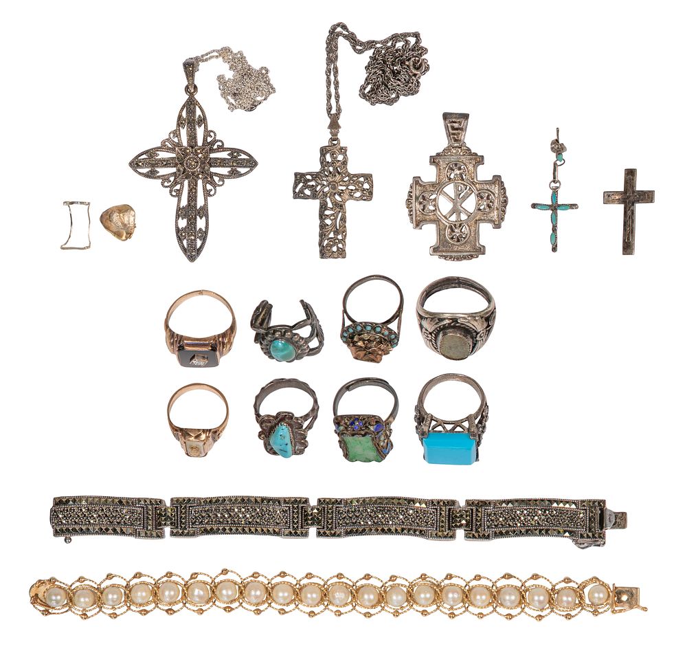 Lot 298: Gold, Silver and Costume Jewelry Assortment