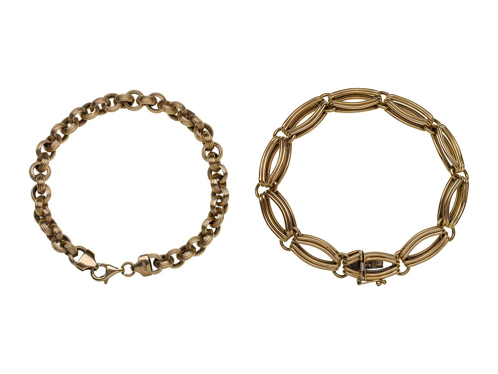 Lot 306: 14k Yellow Gold Bracelets