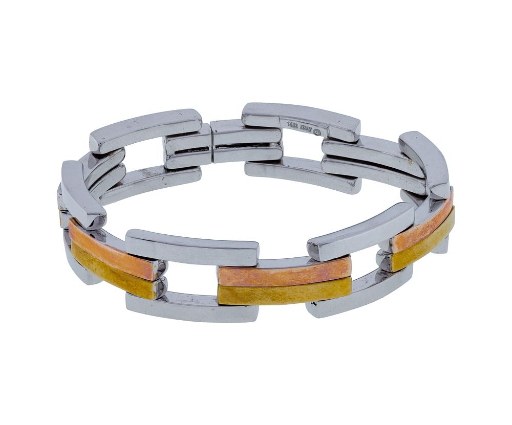 Lot 311: 14k Tri-Color Gold Bracelet