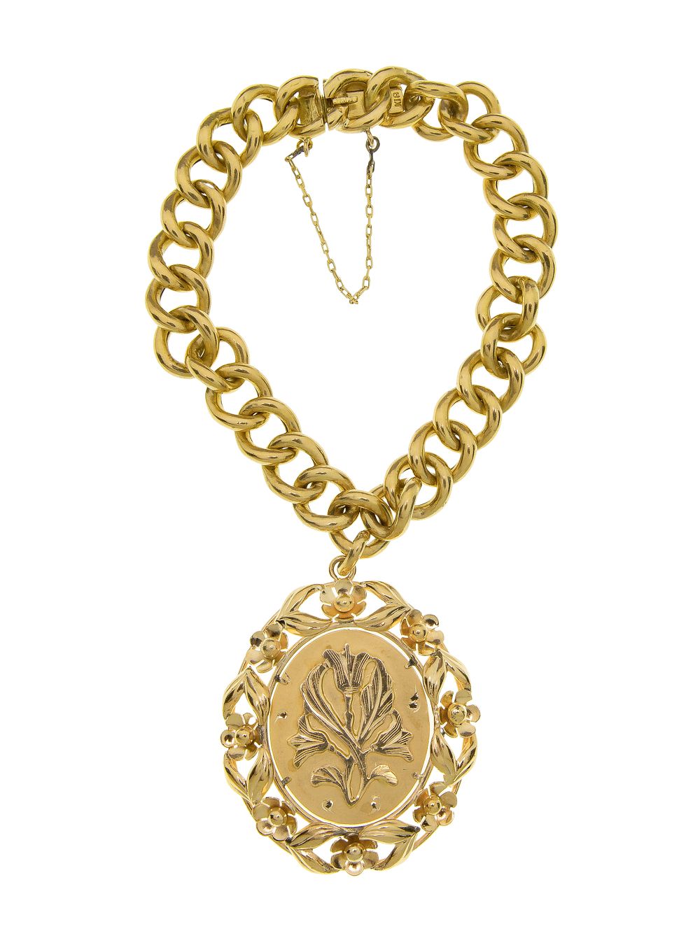 Lot 329: 18k Yellow Gold Charm Bracelet