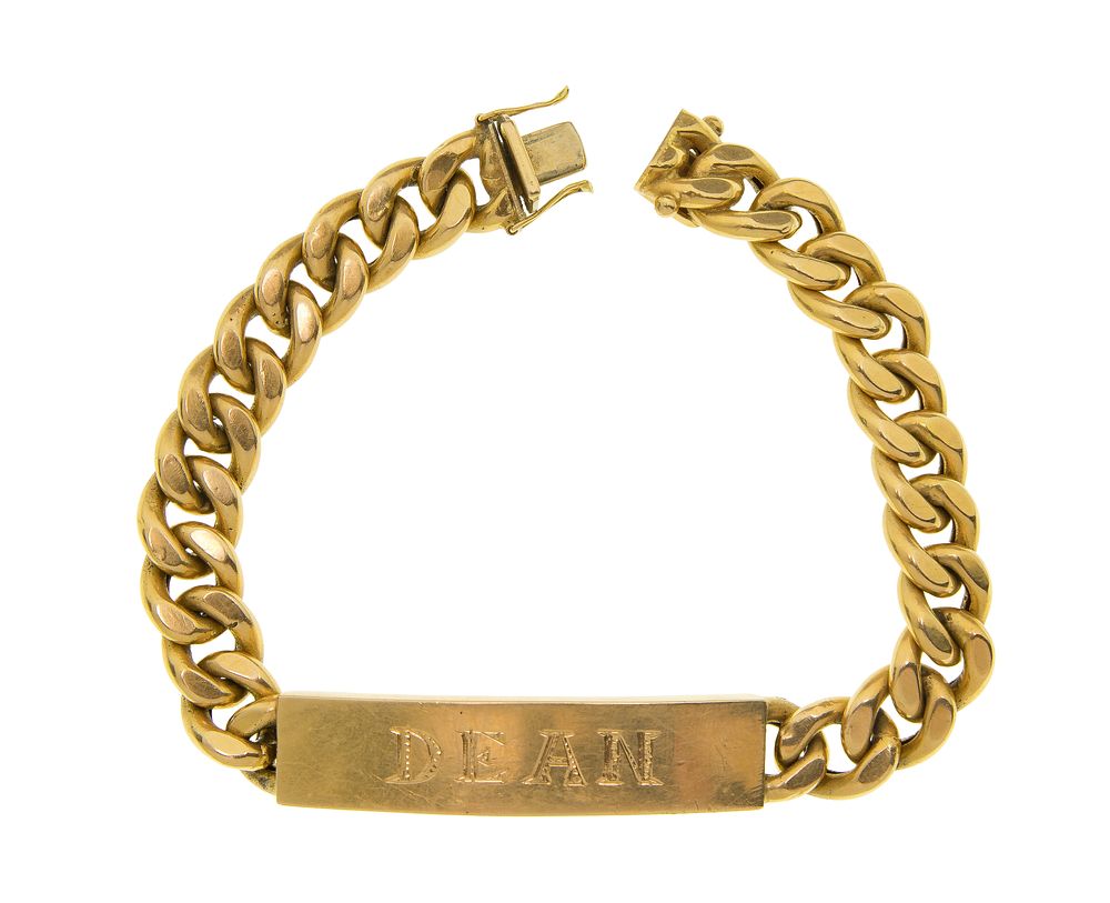 Lot 330: 18k Yellow Gold Identification Bracelet