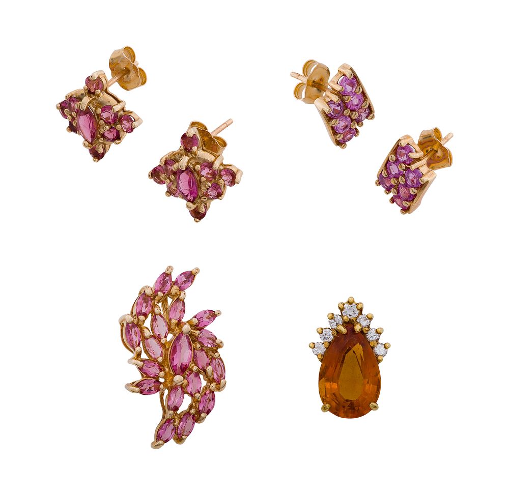 Lot 366: 18k and 14k Yellow Gold and Gemstone Jewelry Assortment