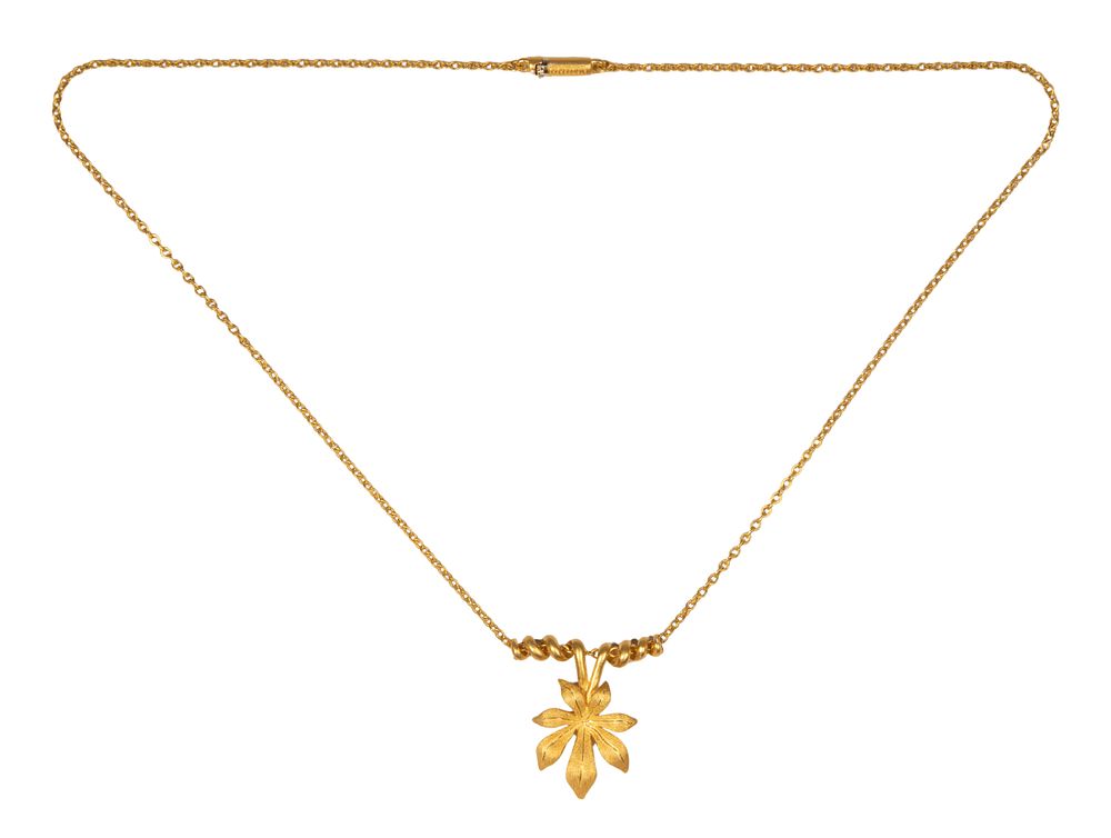 Lot 368: Prima 24k Yellow Gold Necklace and Pendant