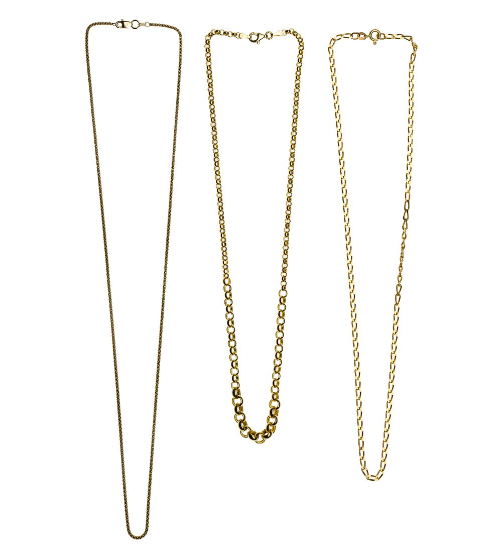 Lot 376: 14k Yellow Gold Necklace Assortment