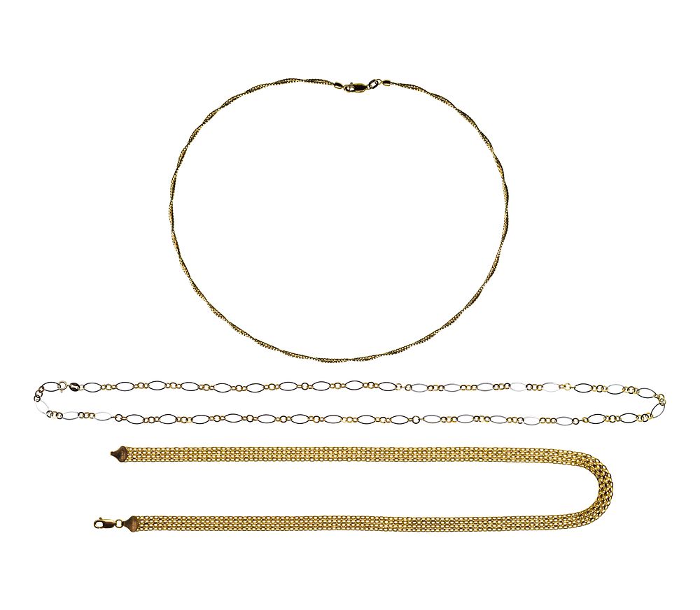 Lot 377: 14k Yellow Gold Necklace Assortment
