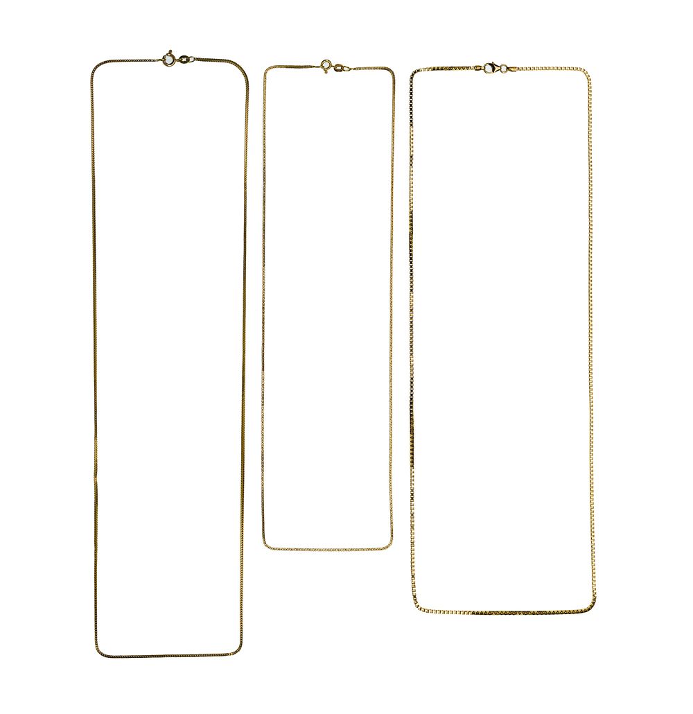Lot 378: 14k Yellow Gold Necklace Assortment