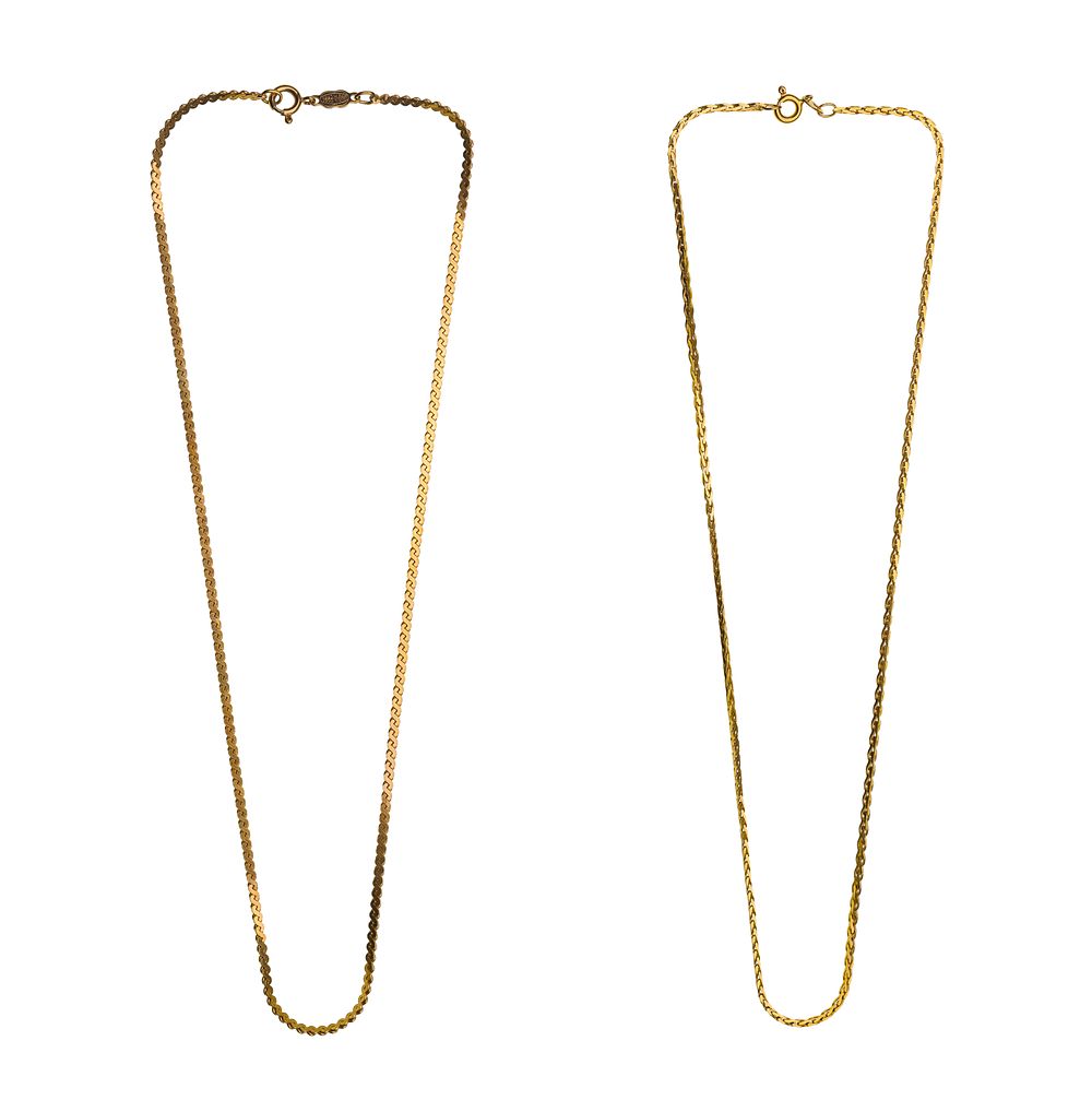 Lot 380: 14k Yellow Gold Necklaces